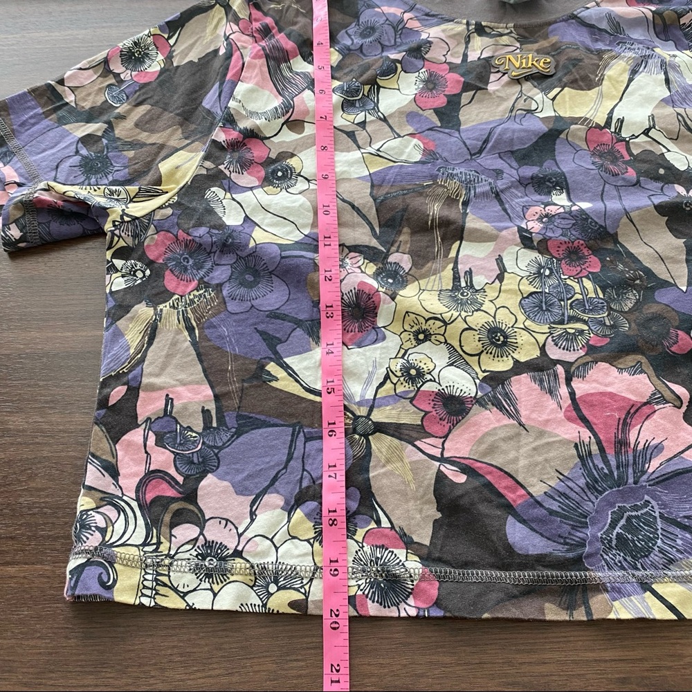 Nike Femme Short Sleeve Knit Top Floral Cropped Boxy Sporty Spring 1X - Picture 5 of 7